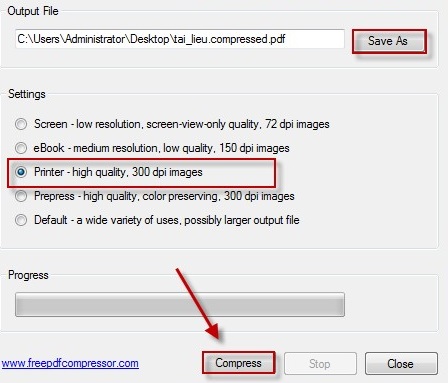 giảm dung lượng file PDF